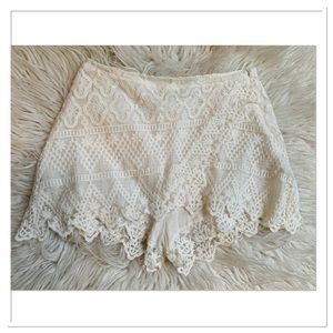 Jens Pirate Booty Free People Lace Mini Skort Shorts Ivory Size Extra Small